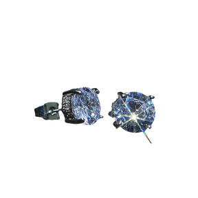 Boucle d'oreille unisexe en argent et zircone, point de lumière